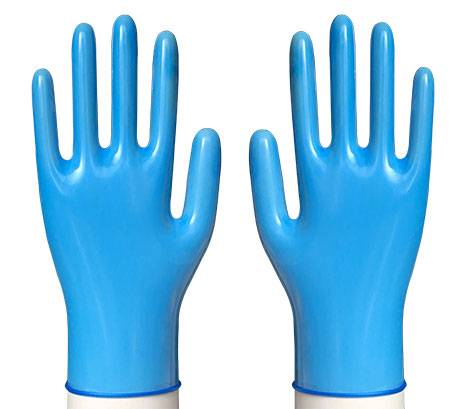 蓝色光面9寸PVC一次性手套